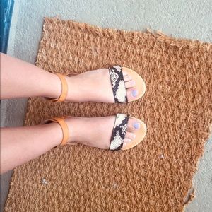 Faux snake skin sandals